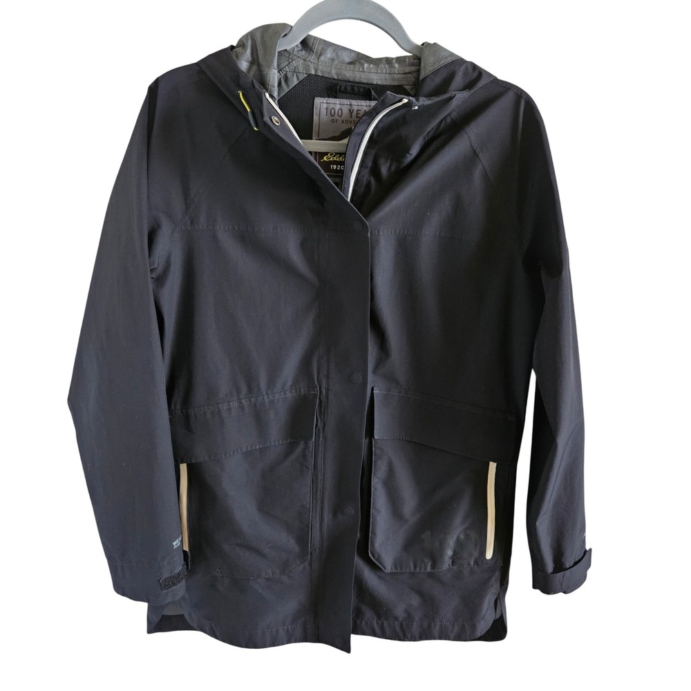 Eddie Bauer 100 Years of Adventure Limited Edition Black Rain Jacket Womens S